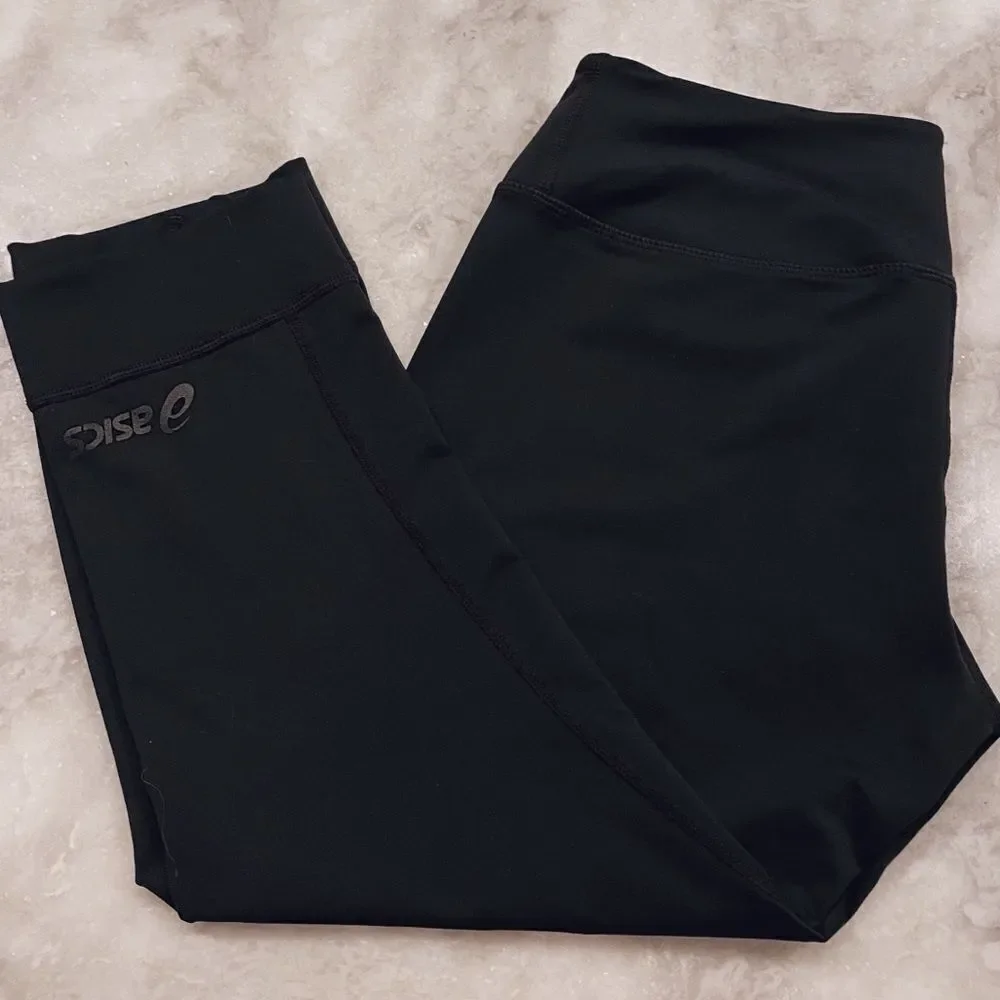 Asics Women's Athletic Capri Black Workout Leggings Size Small
